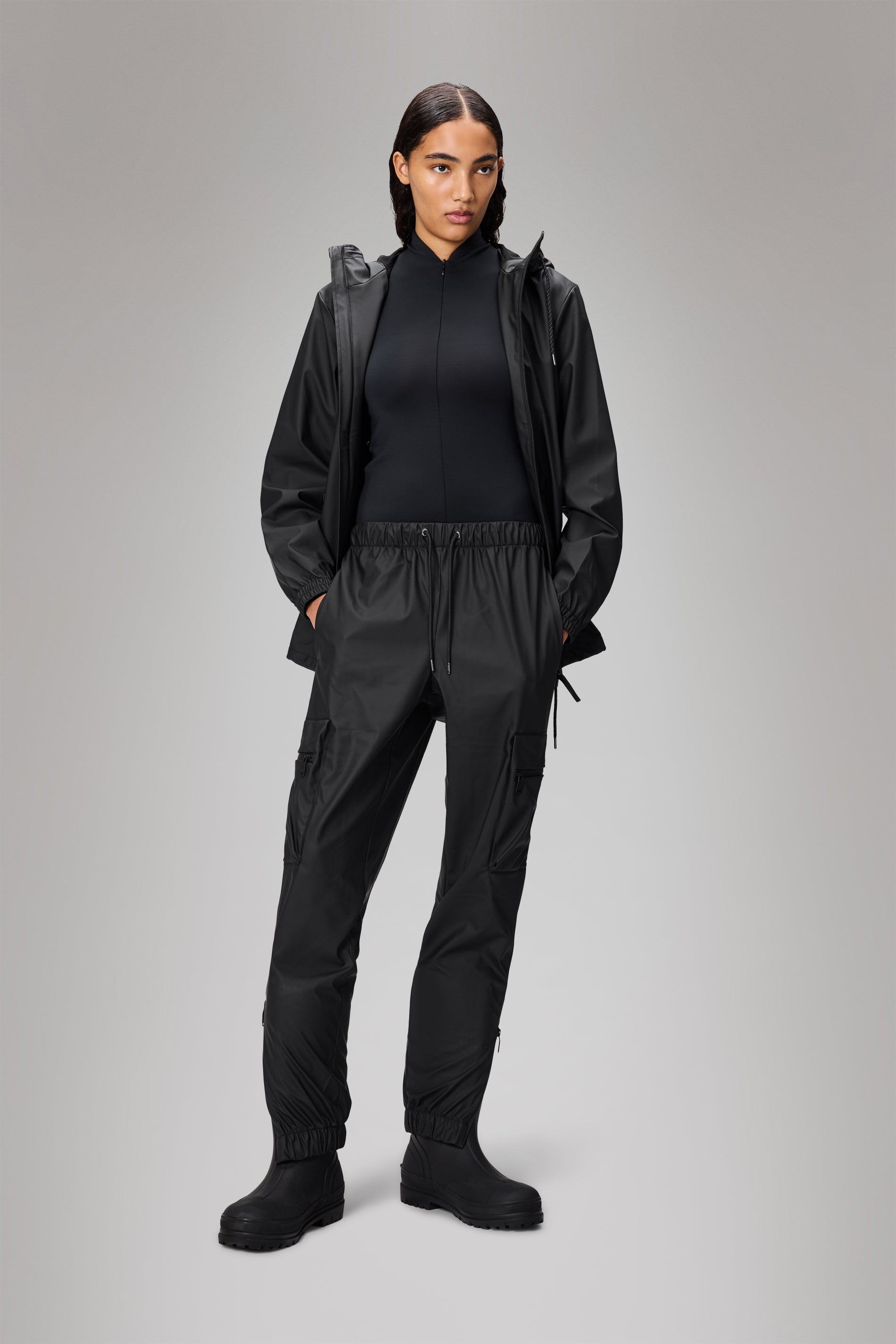 RAINS Cargo Rain Pants Regular Black Pants