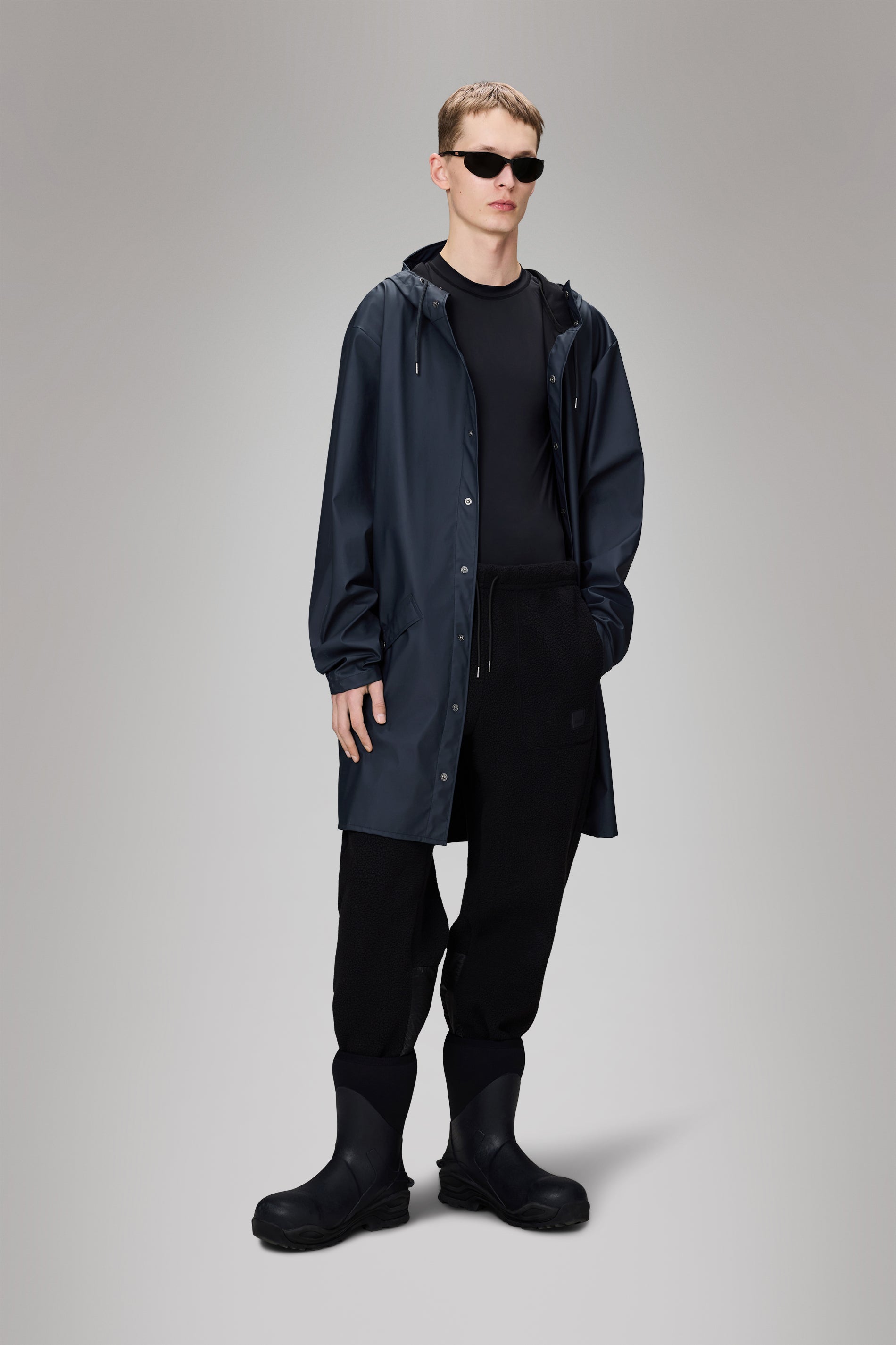 RAINS Long Jacket Navy Jacket