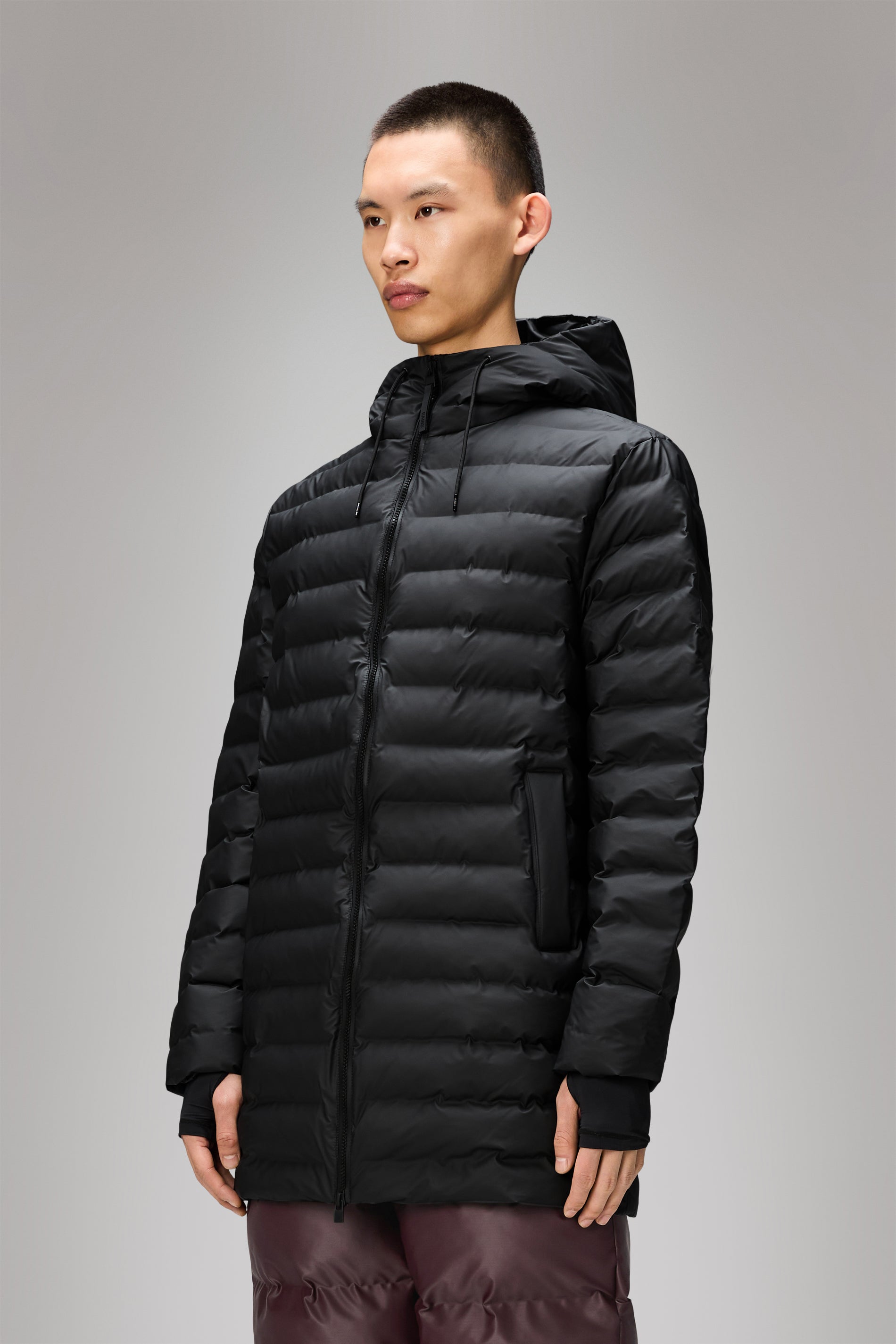 RAINS Lohja Long Puffer Jacket Black Jacket