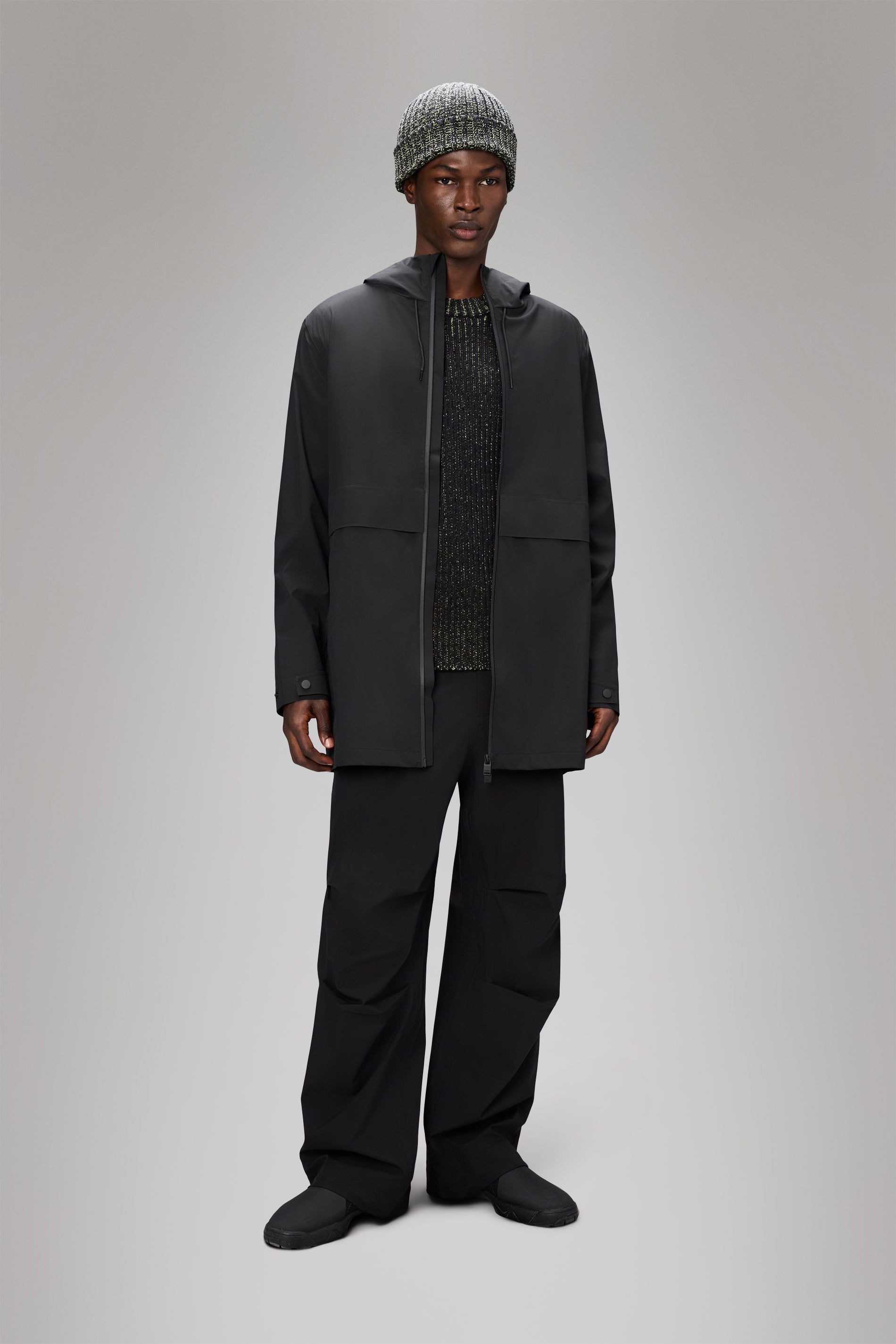 Rains Suva Hardshell Long Jacket Black Jacket