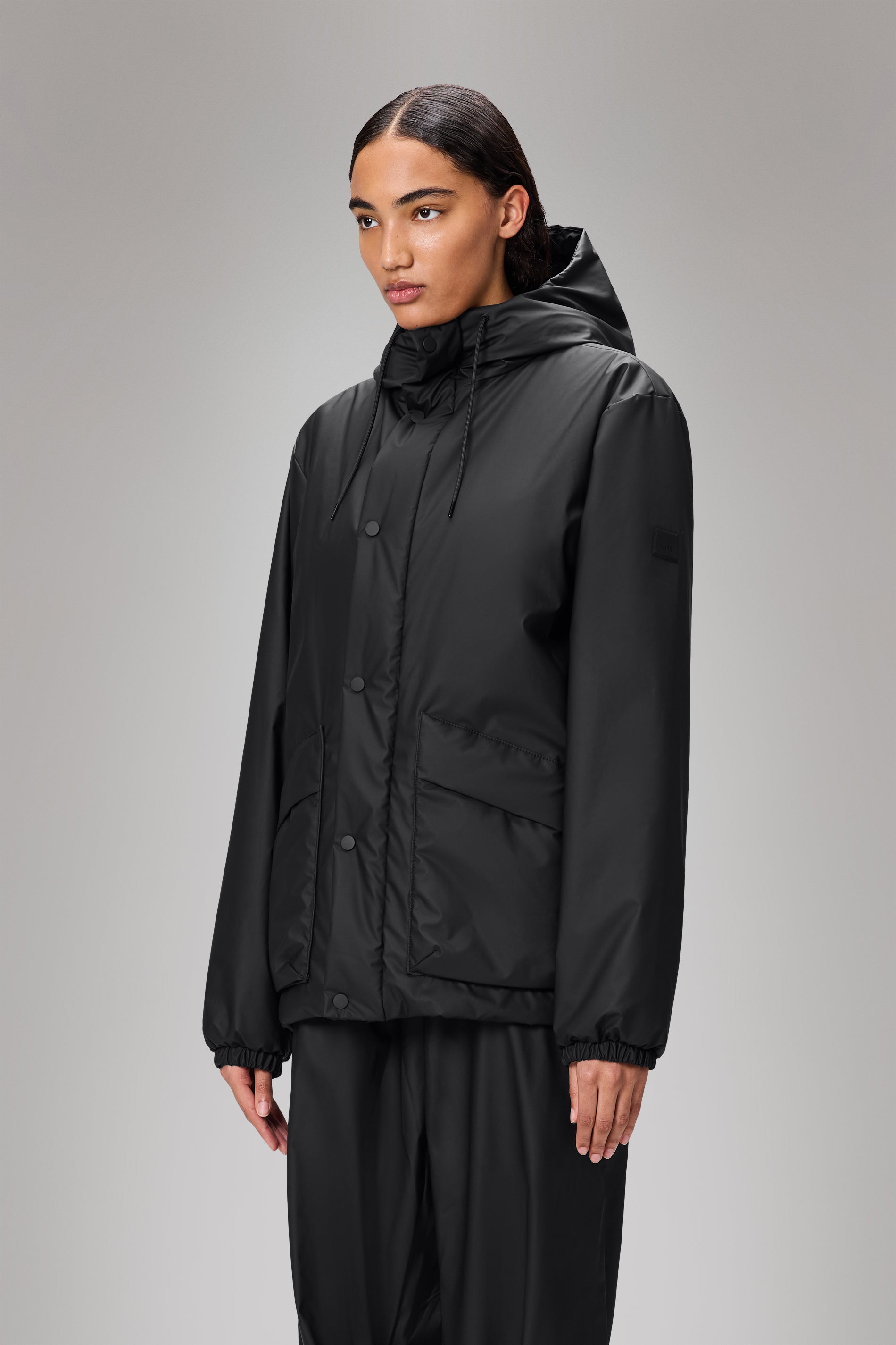 RAINS Lohja Insulated Cargo Jacket Black Jacket