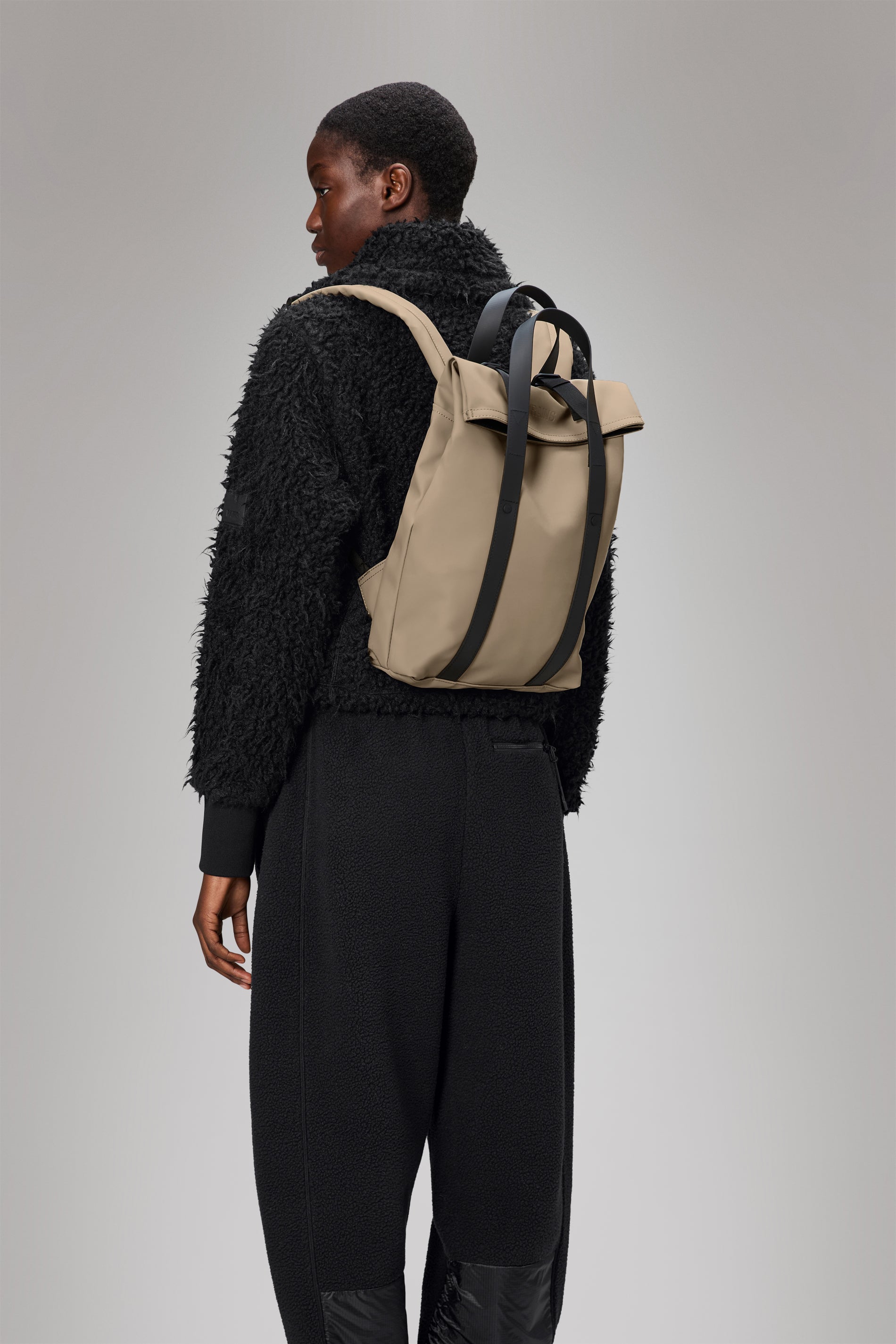 RAINS 2 Way Tote Backpack Mini Beige Backpack